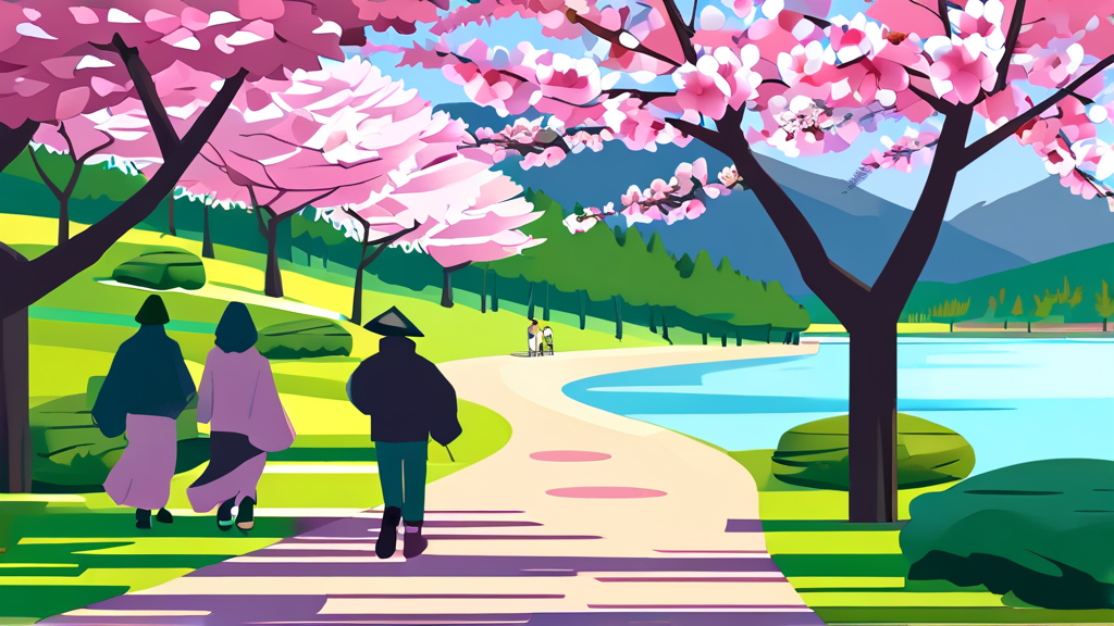 숨겨진 경주 벚꽃 명소와 현지인이 찾는 장소 (cartoon 스타일)