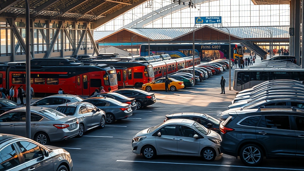 주차장 유료화 배경과 현재 (realistic 스타일)