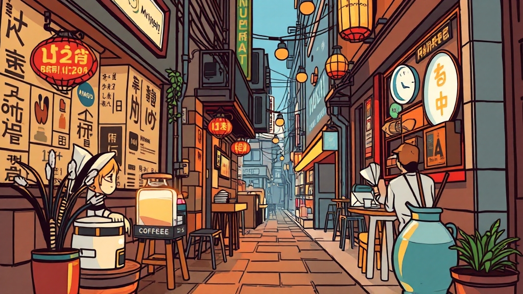 민호 관련 맛집 및 핫플레이스 (illustration 스타일)