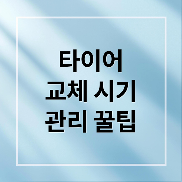 타이어
교체 시기
관리 꿀팁 (타이어 교체 주기 시기 꿀팁)