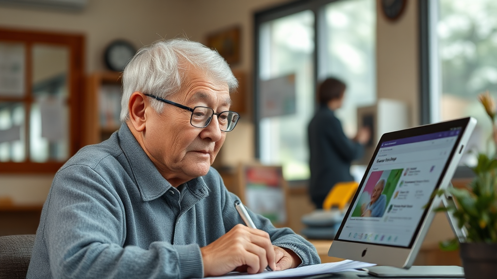 기초연금 신청 방법 및 절차 (realistic 스타일)