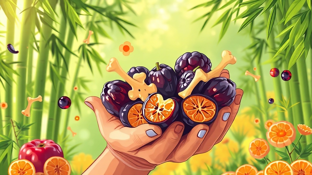 푸룬과 뼈 건강 (illustration 스타일)