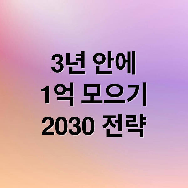 3년 안에
1억 모으기
2030 전략 (1억 모으기 3년 2030)