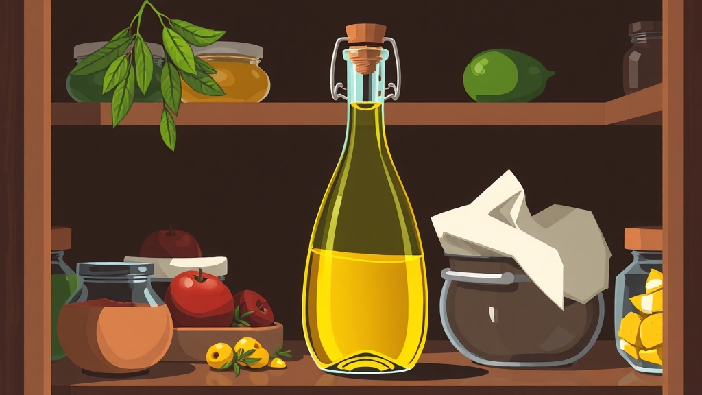 엑스트라버진 올리브오일 보관 방법 (cartoon 스타일)