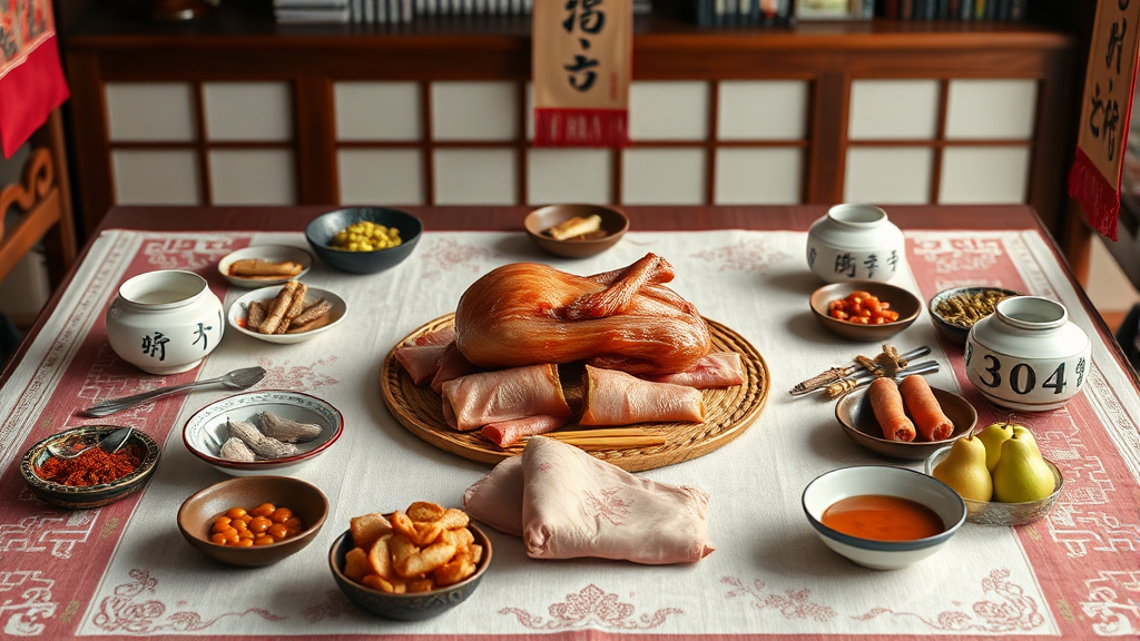 설 차례상 차림의 기본 원칙 (realistic 스타일)