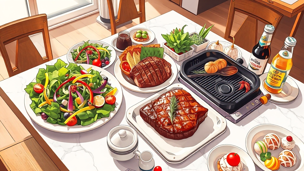 뷔페 메뉴, 가격 및 이용 정보 (illustration 스타일)