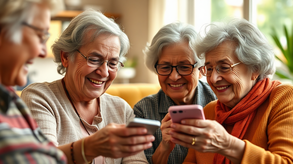 디지털 격차 해소 및 사회 참여 (realistic 스타일)