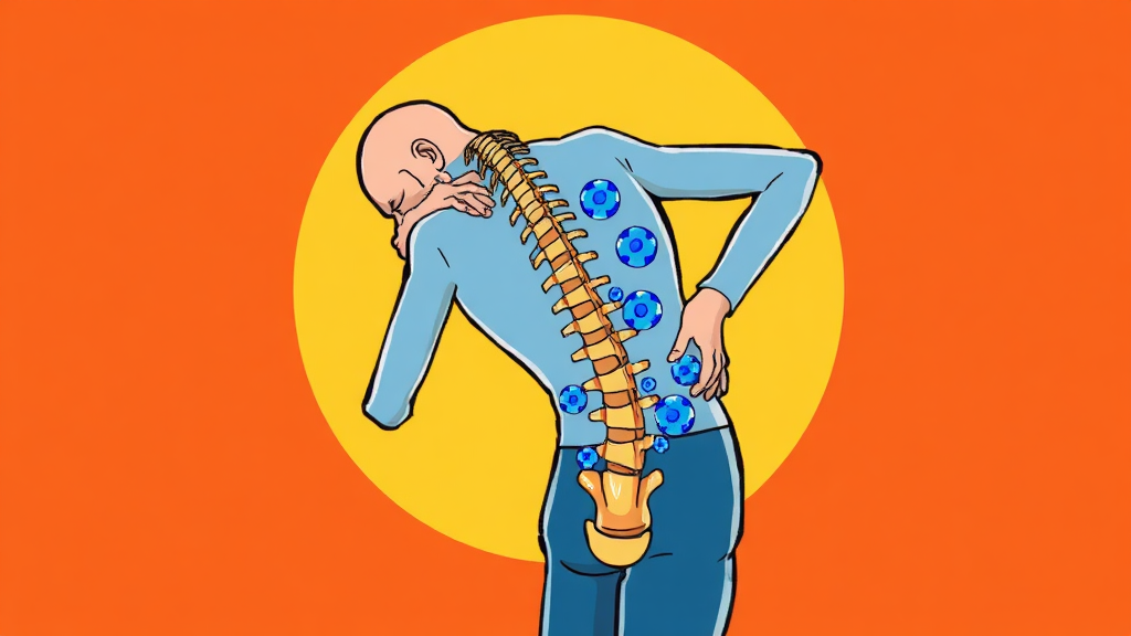 허리 통증 원인 분석 (cartoon 스타일)