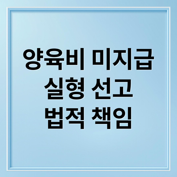 양육비 미지급
실형 선고
법적 책임 (양육비 미지급 실형 선고)