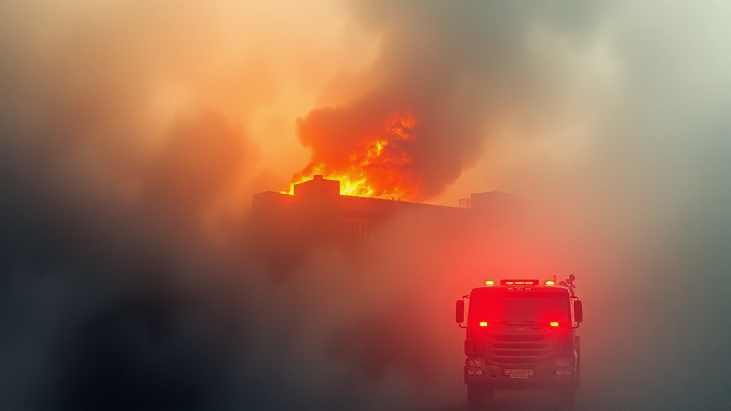 안타까운 화재 소식 (watercolor 스타일)