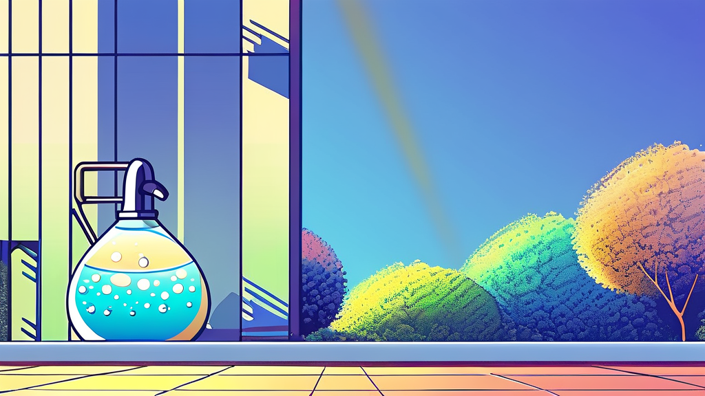 깨끗한 물을 위한 정수기 관리 및 청소 팁 (cartoon 스타일)