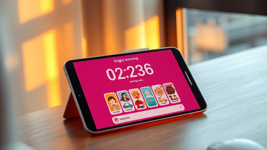 영어 학습 효율 높이는 앱 활용법 (realistic 스타일)