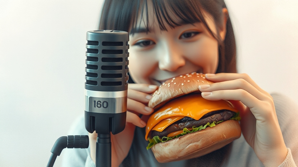 먹방 유튜브 핵심 트렌드 (watercolor 스타일)