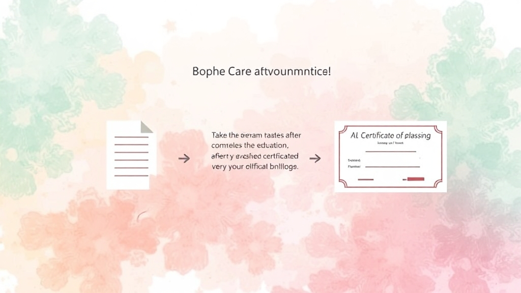 자격증 취득 조건 및 절차 (watercolor 스타일)