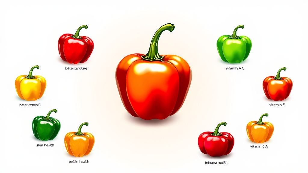 색깔별 파프리카 효능 (illustration 스타일)