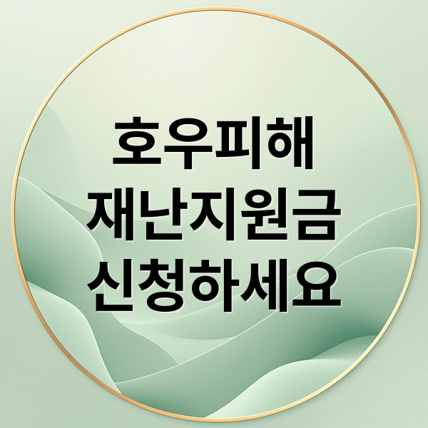 호우피해 재난지원금 신청 가이드