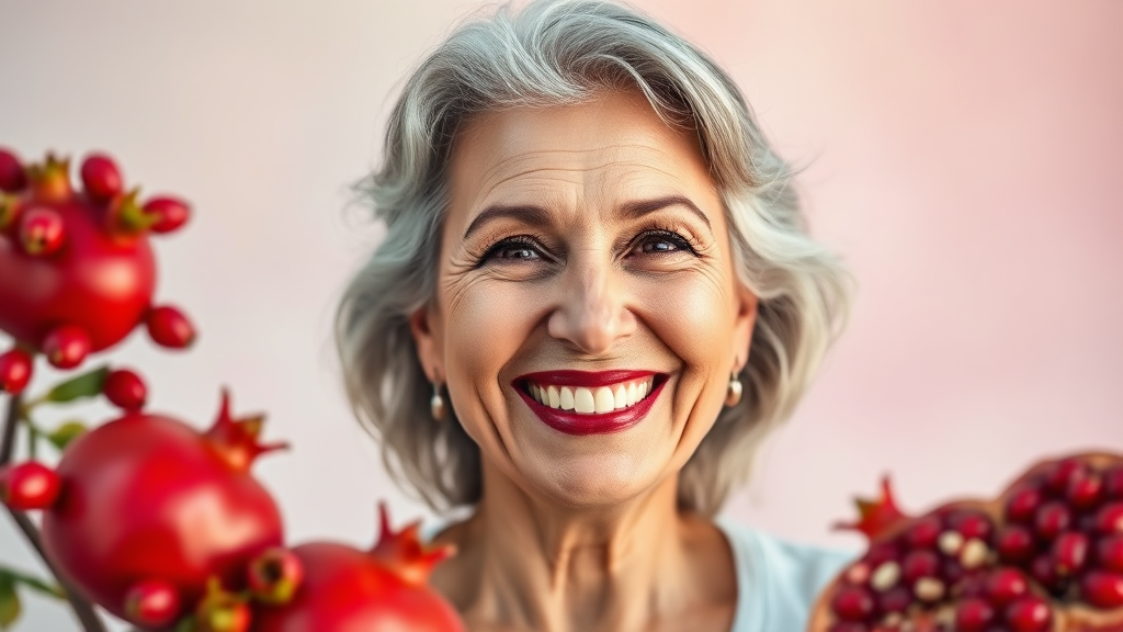 석류농축액, 갱년기에 효과 있나요? (realistic 스타일)