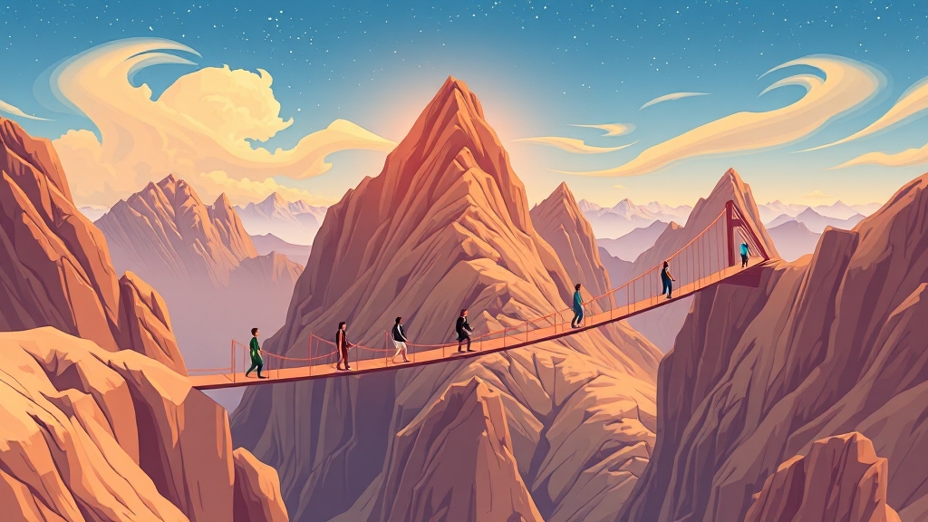소금산 출렁다리 & 그랜드 밸리 (illustration 스타일)