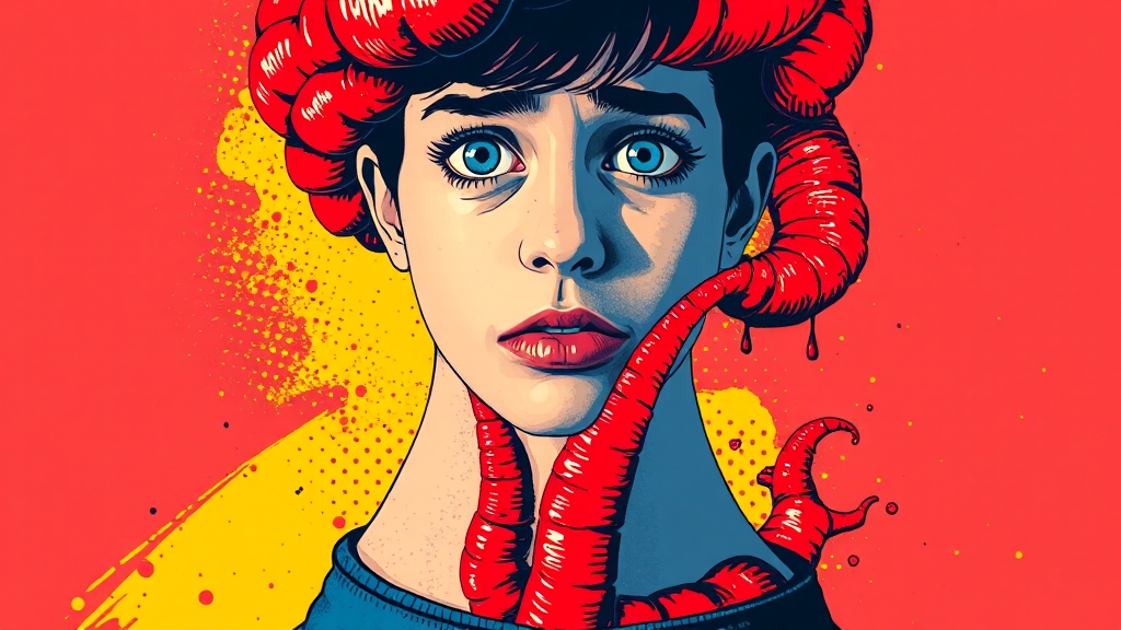 크론병의 주요 증상과 초기 징후 (popart 스타일)