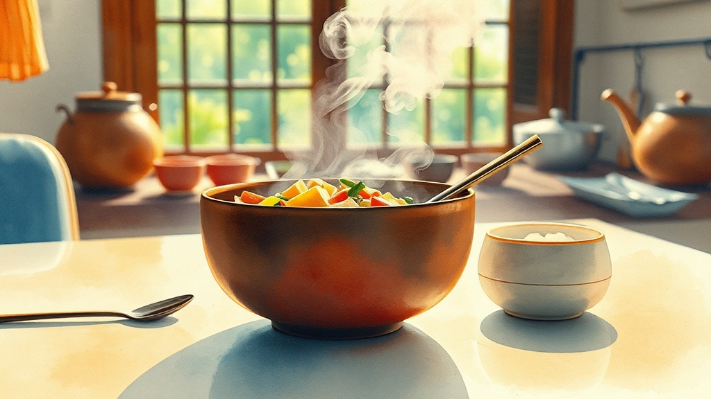 건강한 식탁, 청국장 (watercolor 스타일)