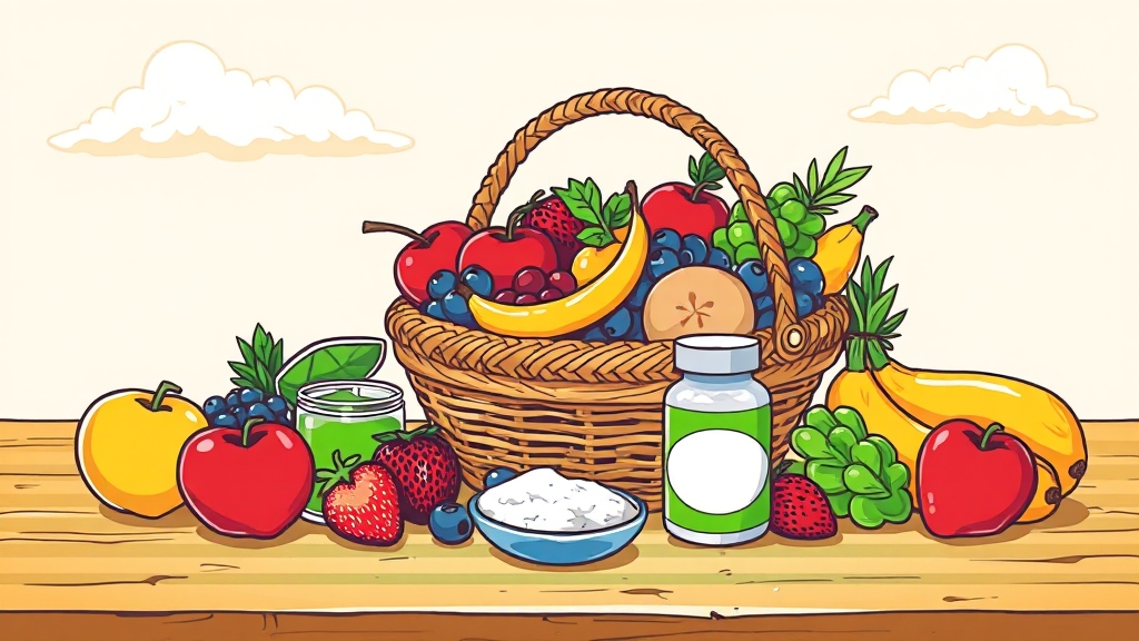 과일만으로 단백질 충분할까? (cartoon 스타일)