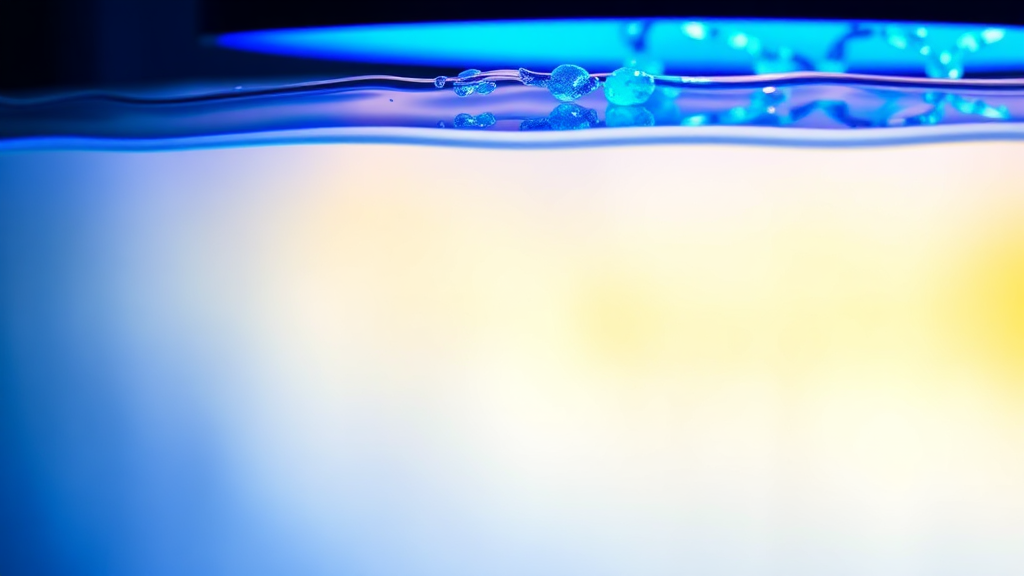 UV 살균 정수기 작동 원리 (watercolor 스타일)