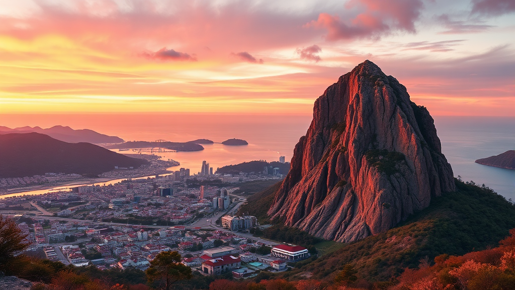 유달산 숨겨진 볼거리 (realistic 스타일)