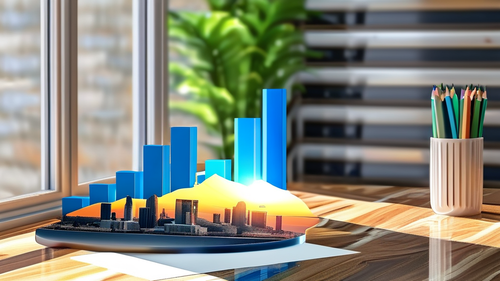 기업 및 산업 동향: 변화와 성장의 움직임 (realistic 스타일)