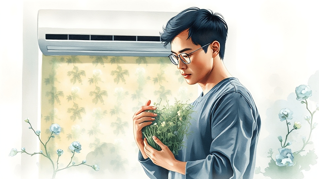 에어컨 청소, 왜 필요할까요? (watercolor 스타일)