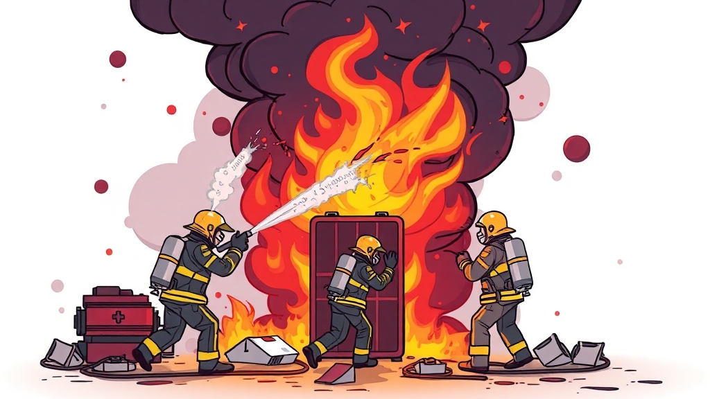 화재 원인 분석 및 진화 (cartoon 스타일)