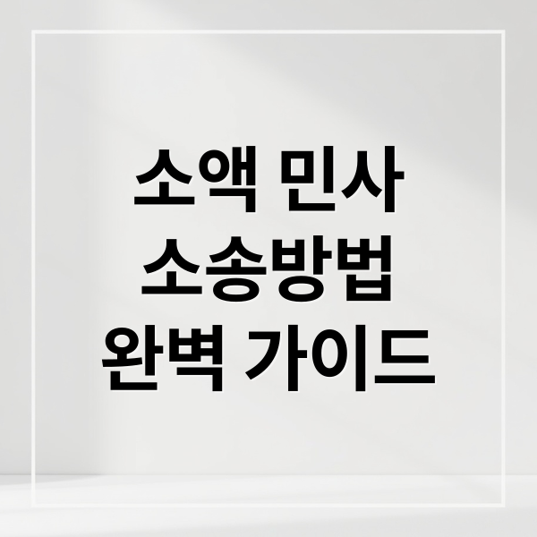 소액 민사
소송방법
완벽 가이드 (소액 민사소송 비용 절차)