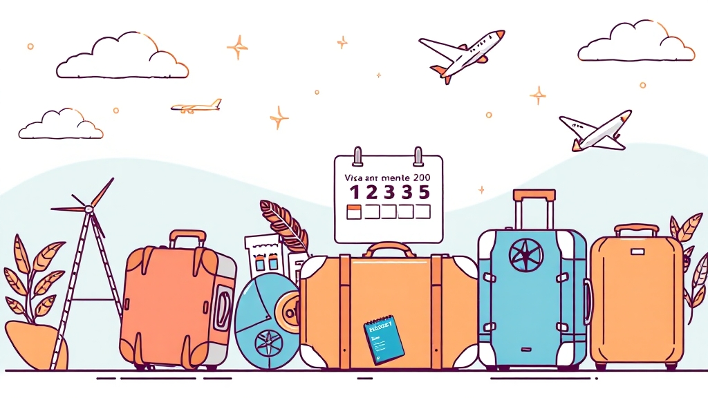 무비자 입국 시 유의사항 (illustration 스타일)
