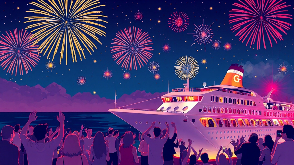 크루즈 내 시설 200% 활용하기 (cartoon 스타일)