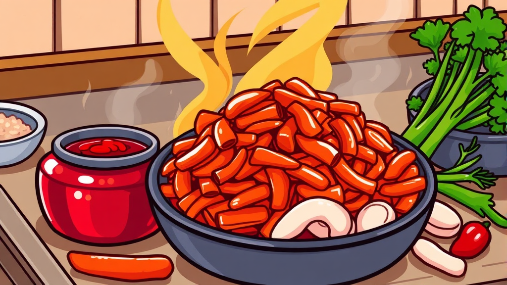 김장김치 양념 황금 비율 (cartoon 스타일)