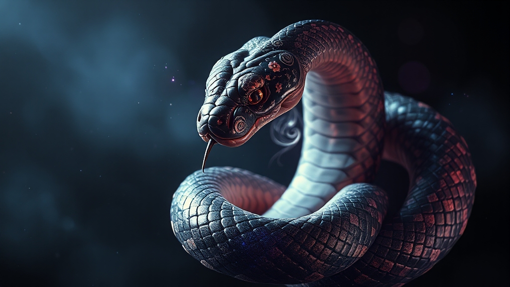 뱀 꿈 해몽 시 주의사항 (realistic 스타일)