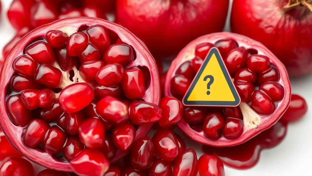 석류농축액, 주의사항은? (realistic 스타일)