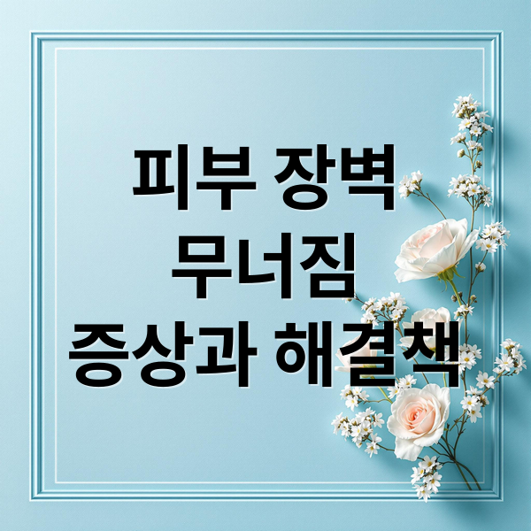 피부 장벽
무너짐
증상과 해결책 (피부장벽 크림 추천)