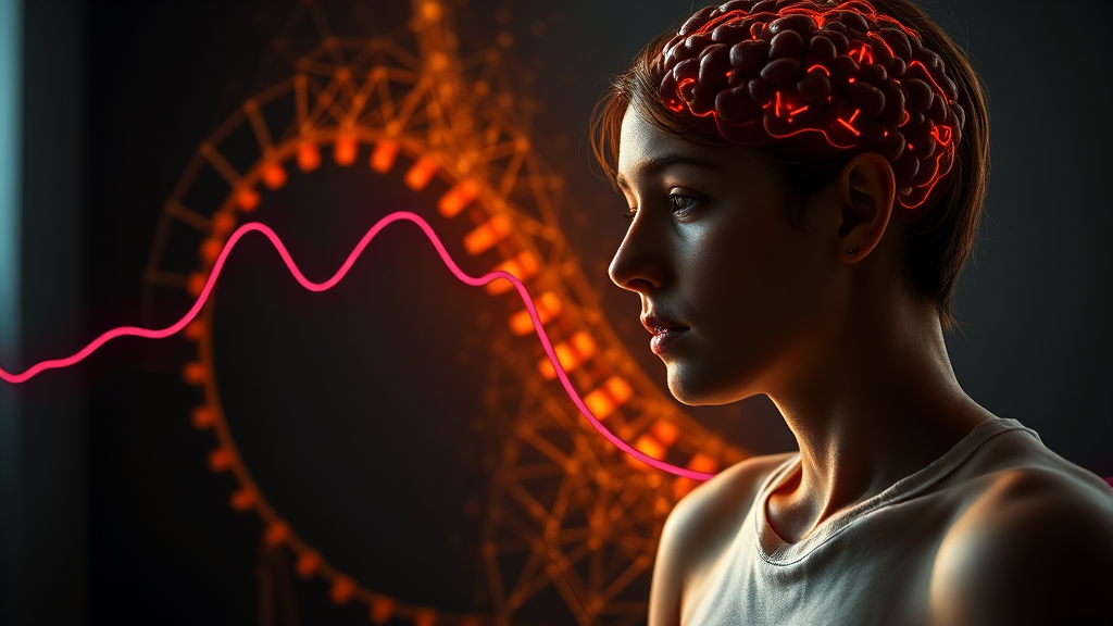 혈당 변동이 마음에 미치는 영향 (realistic 스타일)