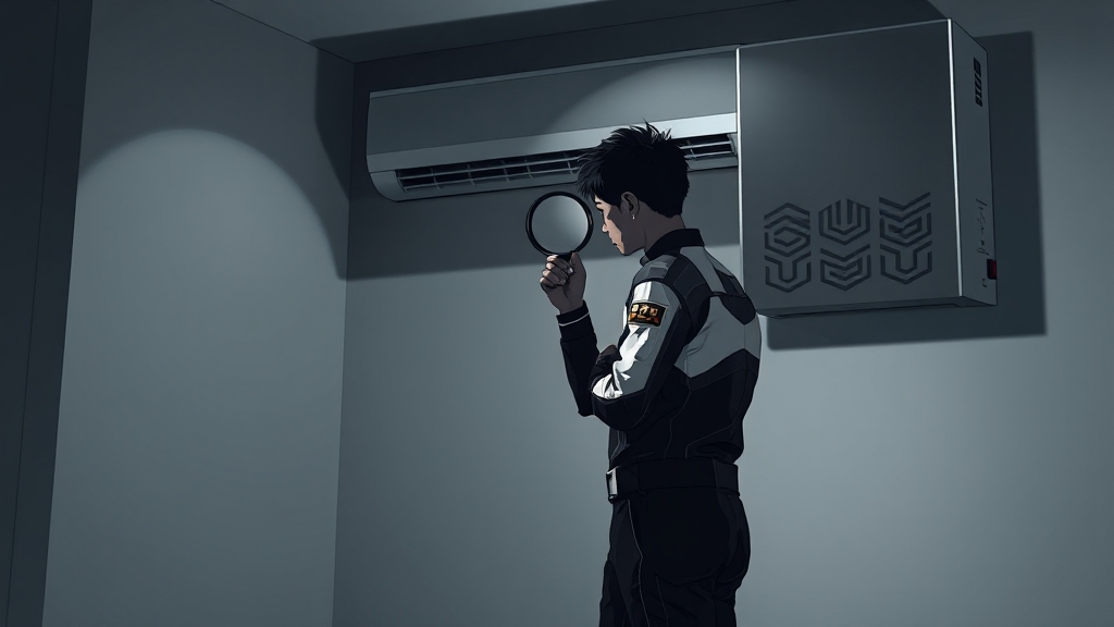 에어컨 표면 기름기 확인 (illustration 스타일) (재시도)