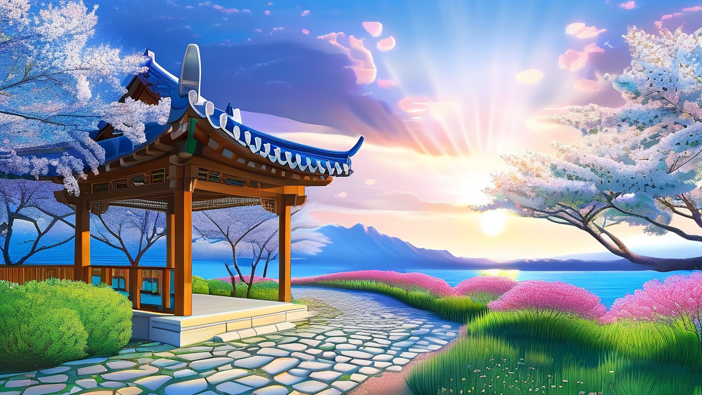 매화마을 개화 현황 및 풍경 미리보기 (realistic 스타일)