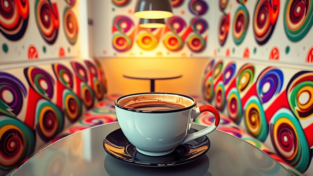 커피 맛 평가 및 후기 (popart 스타일)