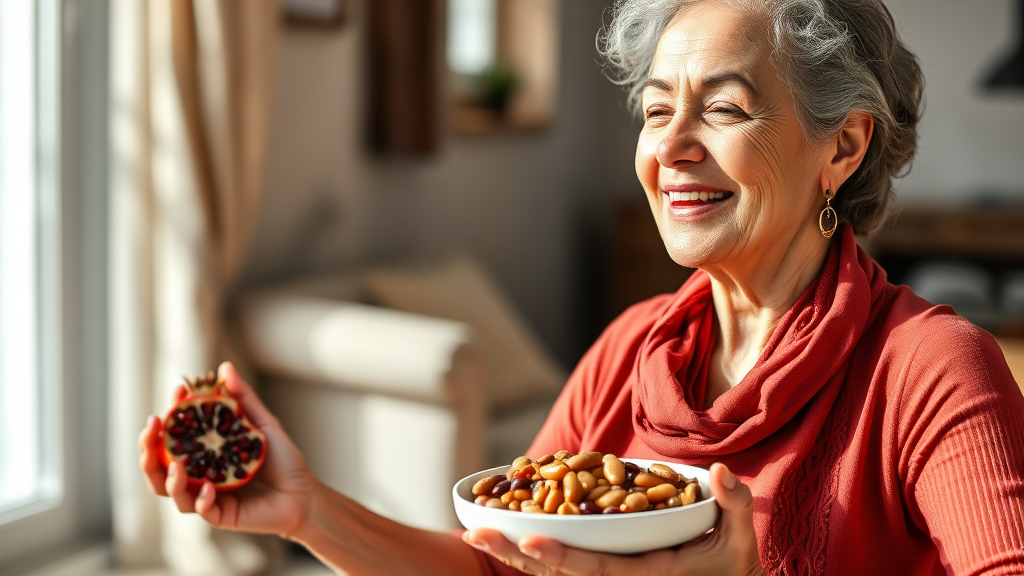 석류 외 갱년기 관리법은? (realistic 스타일)