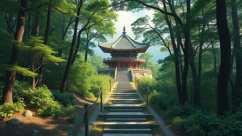 전망대 가는 길: 편리한 접근성과 주차 정보 (realistic 스타일)