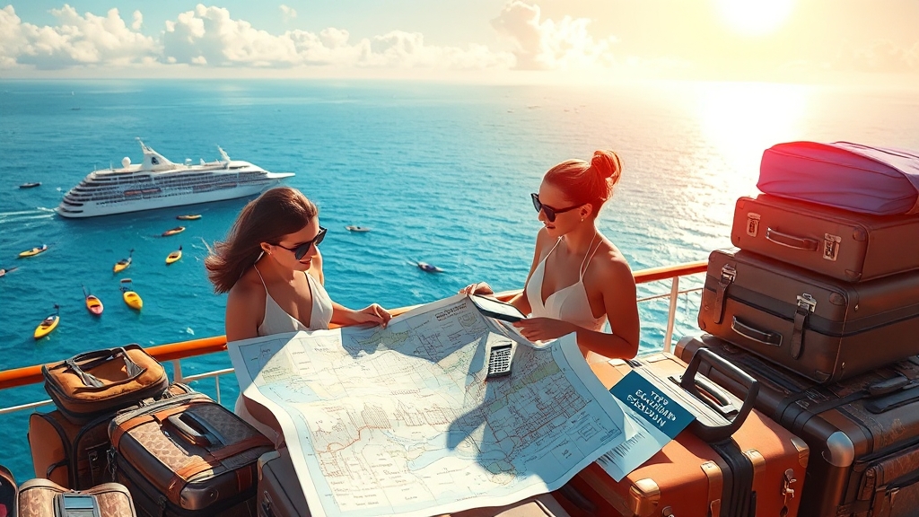 지중해 크루즈 경비와 팁 (realistic 스타일)