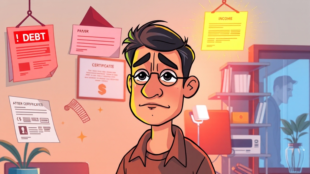 개인회생 필요 서류 (cartoon 스타일)