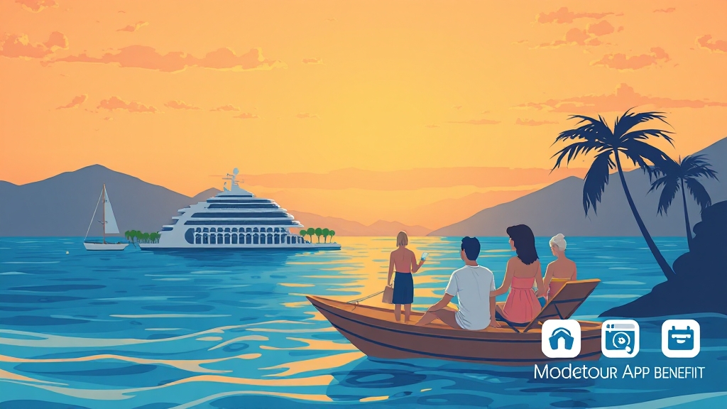 모두투어 주요 서비스 & 혜택 (illustration 스타일)