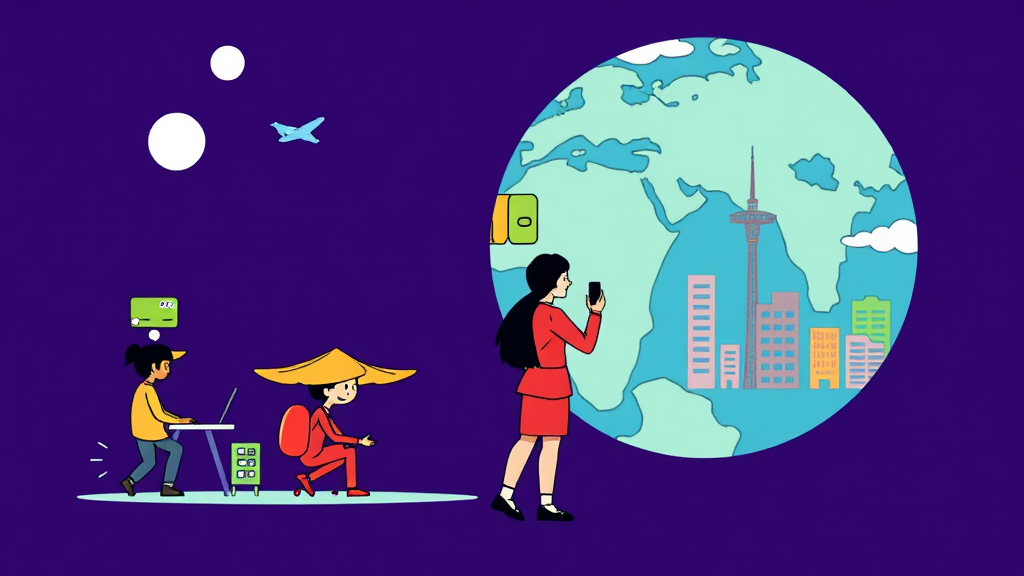 해외에서 하나카드 문제 발생 시 대처법 (cartoon 스타일)