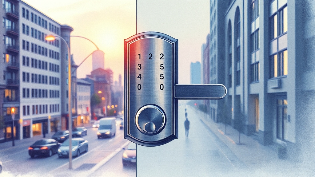 상가 도어락 제품 선정 가이드 (watercolor 스타일)