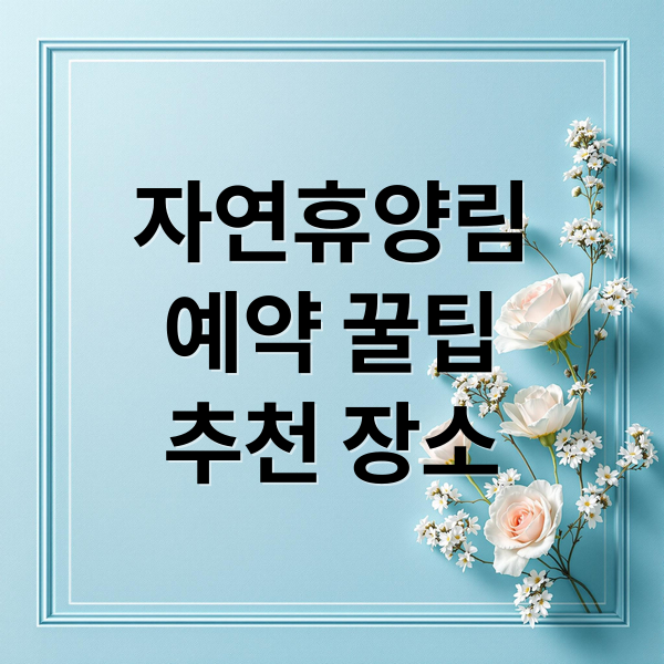 자연휴양림
예약 꿀팁
추천 장소 (자연휴양림)