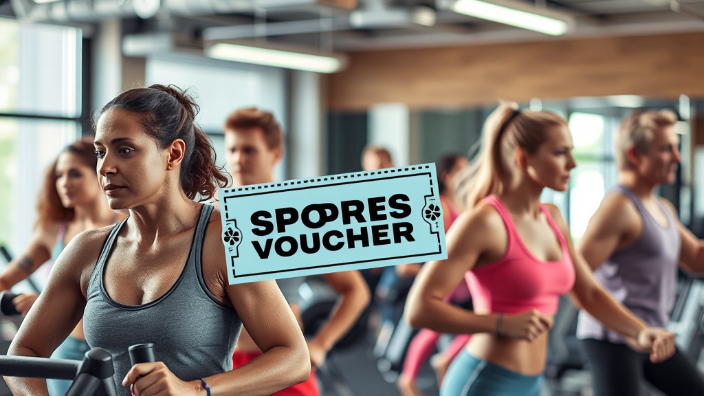 스포츠바우처 사용처 및 프로그램 (realistic 스타일)